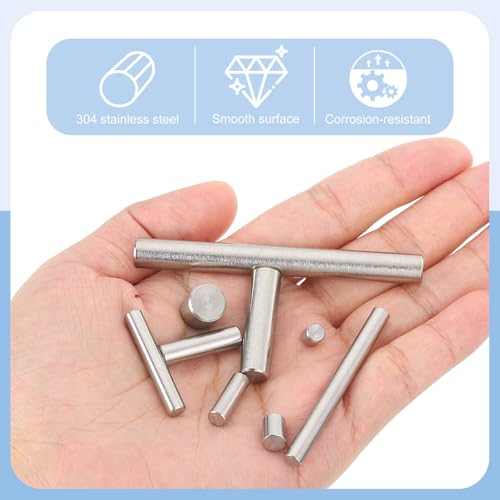 MECCANIXITY 22Pcs Dowel Pin 5mm x 60mm Shelf Support Pin 304 Stainless Steel Shelf Pegs for Shelves Cabinets Furniture Nickel Plated, Silver Tone - size: 5mm x 60mm