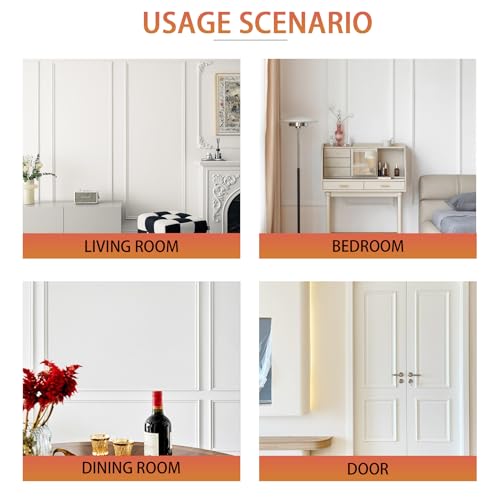 QDYMXUN Peel and Stick Chair Rail Panel Molding, 480''L x 1.26''W Strong Self Adhesive TPE Wall Moulding Trim for Home DIY Decoration (Paintable White) - size: 480''L x 1.26''W