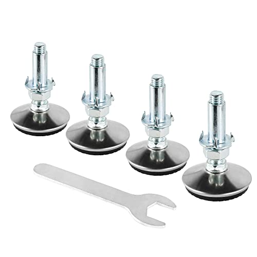 4 Set M10 Leveling Feet with 4-Pronged T Nut, Adjustable Leg Levelers Heavy Duty Furniture Levelers, M10 Furniture Legs with 2" Thread Length for Cabinet Table Chair Raiser, Silver - color: Silver, size: M10 x 50mm