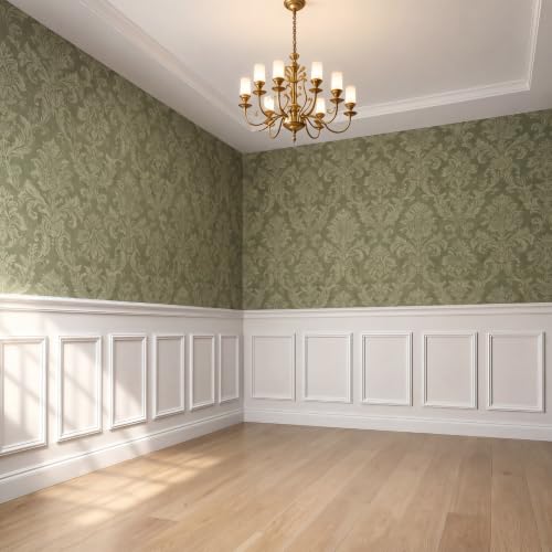 COUKIU Pre-Cut 12 Set Peel and Stick Wall Molding Trim Kit, 16" x20" Premade Wainscoting Panels, Self Adhesive Moulding Panel for Interior Walls Picture Frame - color: 12-Frame,White, size: 16"x20"