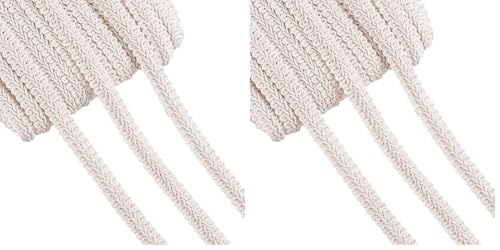 PH PandaHall White Gimp Braid Trim 27 Yards 1/2 Inch Polyester Woven Braid Trim Upholstery Trim Decorative Gimp Trim for DIY Crafts Sewing Curtain Jewelry Costume Wedding Decoration (Pack of 2) - size: 27.3 Yards (Pack of 2)