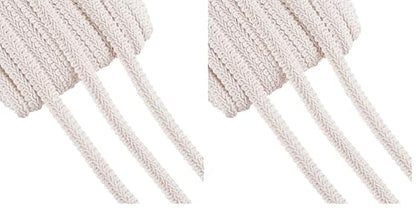 PH PandaHall White Gimp Braid Trim 27 Yards 1/2 Inch Polyester Woven Braid Trim Upholstery Trim Decorative Gimp Trim for DIY Crafts Sewing Curtain Jewelry Costume Wedding Decoration (Pack of 2) - size: 27.3 Yards (Pack of 2)