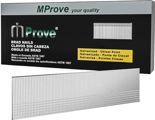 MProve Heavy Duty 18-Guage 1in (25mm) Electro-Galvanized Brad Nails [5,000 Nails] - size: 1" (25mm)