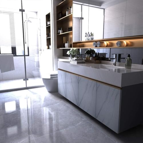 Large White Marble Wallpaper Peel Stick Countertops Granite Conatact Paper - color: White, size: 48" x 197"