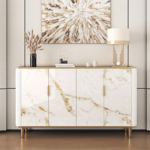 Wallercity Beige Marble Countertop Peel and Stick Glossy Marble Wallpaper - size: 15.8" x 78.7"