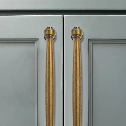 2 Pack 3-3/4inch(96mm) Center to Center Antique Brass Cabinet Pulls Handles for Cabinets Cupboard Solid Heavy Duty Drawer Handles Dressers Kitchens bedrooms - color: Antique Brass, size: 3-3/4inch(96mm) Center to Center