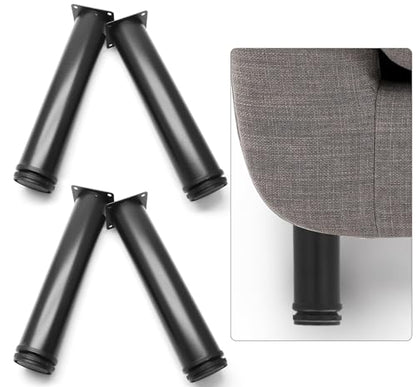 12 Inch Adjustable Furniture Legs, Set of 4, Black - size: 12 Inch / 300mm