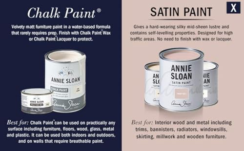 Annie Sloan Satin Paint (Chicago Grey, 25 Fl Oz/750 mL). Soft sheen for interior wood and metal. Self-leveling, all-in-one paint with no wax or lacquer required. - color: Chicago Grey