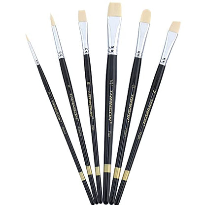 Transon Paint Brush Set 6pcs Art Painting Flexible Bristle for Acrylic Watercolor Gouache Oil Leather Canvas and Face Painting (Pack of 2) - size: size 2 (Pack of 2)