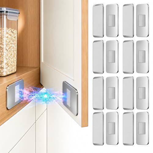 8 Pack Magnetic Cabinet Door Catch No Drill Adhesive Hidden Magnets