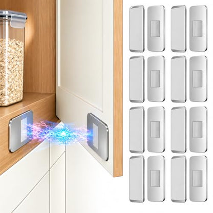 8 Pack Magnetic Cabinet Door Catch No Drill Adhesive Hidden Magnets