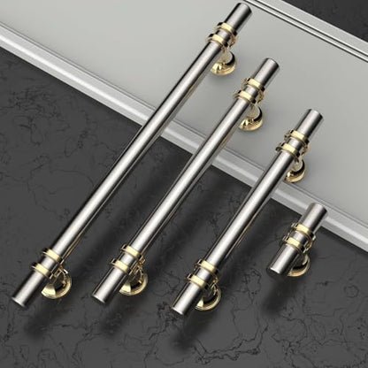 Asidrama 30 Pack 3 Inch(76mm) Gold and Brushed Satin Nickel Cabinet Pulls Heavy-Duty Solid Kitchen Cabinet Handles Oil Rubbed Drawer Hardware for Bathrooms Cupboard - color: Gold and Brushed Satin Nickel, size: 3" Hole Center, style: 30 Pack