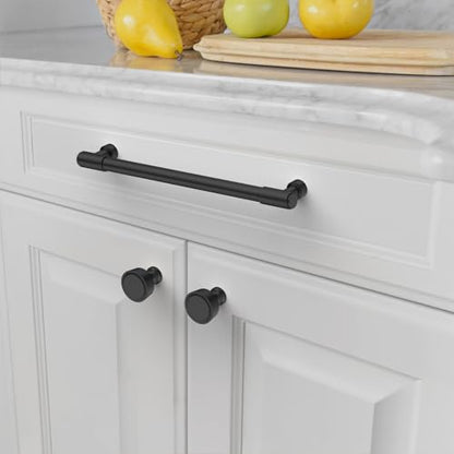 Amerdeco 10 Pack Matte Black Cabinet Pulls 7.5 Inch(192mm) Hole Center Drawer Pulls Cabinet Hardware Kitchen Cabinet Handles for Bathroom ZH0075 - color: Matte Black, size: 7.5"/192MM Hole Center