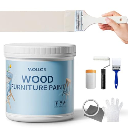 Matte Wood Furniture Paint, Cream White, 32 Fl Oz with Tools - color: Cream White, size: 32 Fl Oz (Pack of 1)
