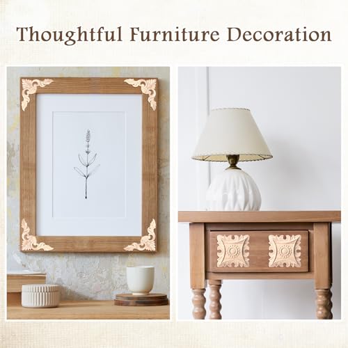 Croblissful 8 Pcs Wood Appliques and Onlays, Stylish Style, Large Size - size: Large Size, style: Stylish Style