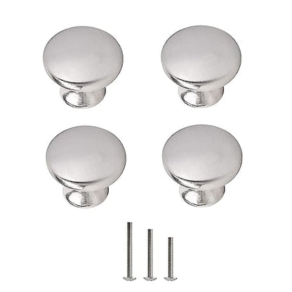 Satin Brushed Nickel Cabinet Knobs 4 Pack Round Closet Knob - color: Brushed Nickel, size: 4