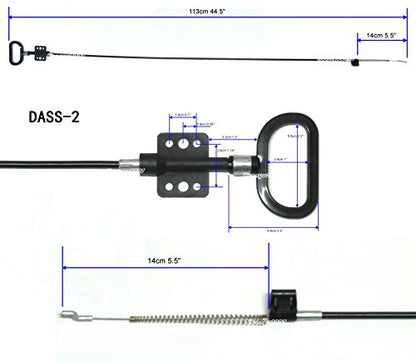 Recliner Sofa and Reclined Chair Replacement D Handle Pull Type, S-Shaped End, Total Cable Length: 44.5 Inch, Exposed Cable Length: 5.5 Inch, 2Pcs - size: Total Length:44.5inch,Exposed Length:5.5inch