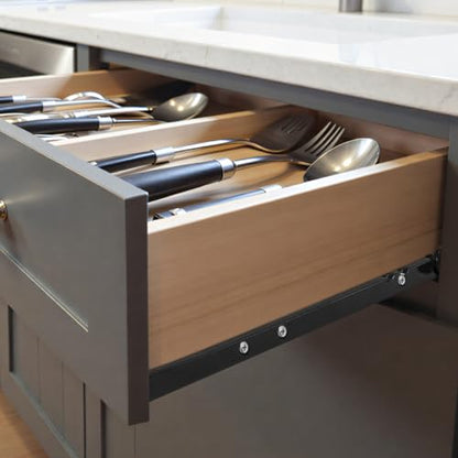Bottom Mount Drawer Slides Two-Section Iron Black