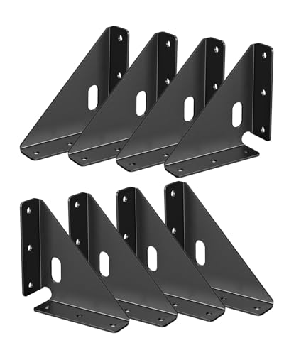 3-11/16" Heavy Duty Corner Brace Bracket for Wood, Black 8 Pack - color: Black-8 Pcs