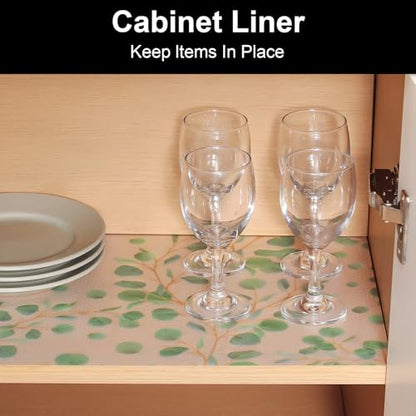 Cooyes Shelf and Drawer Liners for Kitchen Cabinets, Non Adhesive Liner - color: Eucalyptus Green, size: 11.8"W x 360"L