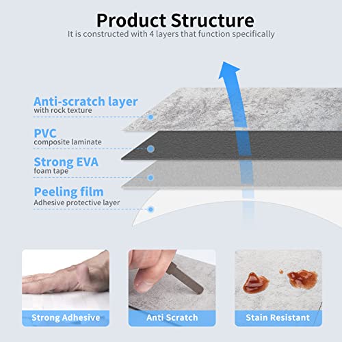 Art3d 102-Pack Peel and Stick Backsplash, Natural Stone White - color: Natural Stone White