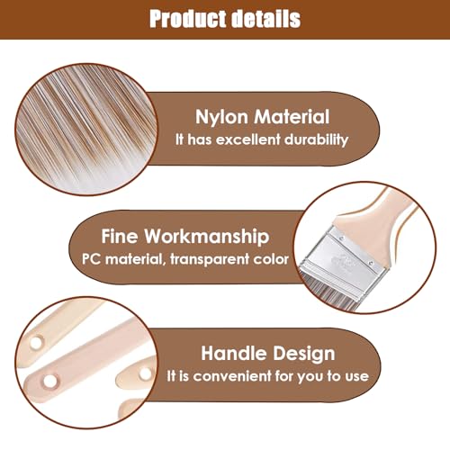 5-Piece Angled Paintbrush Set for DIY Home Improvement Painting Tools, Detail Brushes for Walls, Furniture, Trim, and Crafts - color: 1pcs-beige