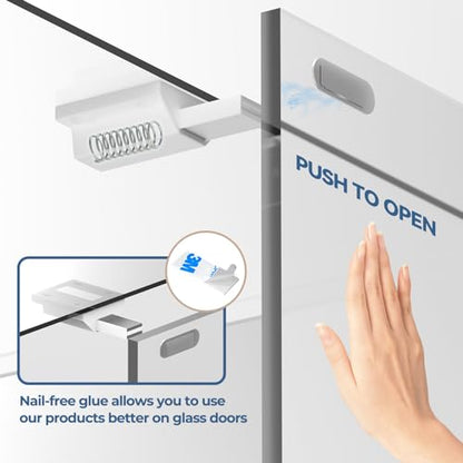 Tonitrui Magnetic Push Latches Without Nail Installation, Push to Open Door Latch, Magnetic Touch Latches, Kitchen Door Push Release Latch for Cabinet Door Closure and Popping Open (White 4 Pack)