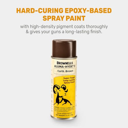 Brownells Aluma-Hyde II Epoxy Based Firearm Finish Spray Coating Protection Paint, Aerosol Can, 12 oz. (340g) Earth Brown - color: Earth Brown