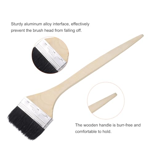 uxcell 3pcs Bent Radiator Paint Brush 4" Width Curved Wall Paint Soft Bristle Brushes with Long Wood Handle for Painting DIY Wall Treatment - size: 4"