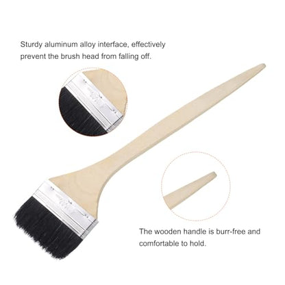 uxcell 3pcs Bent Radiator Paint Brush 4" Width Curved Wall Paint Soft Bristle Brushes with Long Wood Handle for Painting DIY Wall Treatment - size: 4"