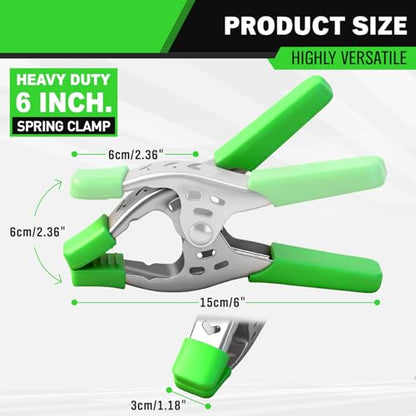 SWANLAKE 8 PCS 6" inch Spring Clamp, Heavy Duty Spring Metal Spring Clamps, 2.5"-inch Jaw opening(6inch 8-Piece) - size: 6inch 8-Piece
