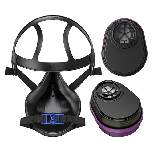 Dräger X-plore 3500 Respirator Mask Multi-Gas/P100 Combination Cartridge (OV/AG/HF/FM/CD/AM/MA/HS/P100) NIOSH-certified Half-Mask for Painting, Chemicals, Construction