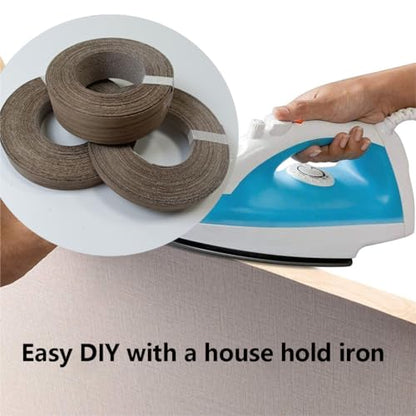 Real Black Walnut 1/2'' ×50' Wood Veneer Edge Banding Tape,Pre-glued Iron On Veneer Edging-Plywood Backed with Hot Melt Self Adhesive-Flexible Edging Strip for Furniture Cabinet Drawer Repair