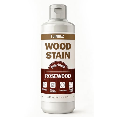 Rosewood Wood Stain, 8.5oz/250ml Water Based Wood Stain, Premium Indoor & Outdoor Wood Finish for Furniture, Cabinets, Doors & Wood Surfaces - Fast Drying, Low Odor, Non-Toxic & Easy to Use - color: Rosewood