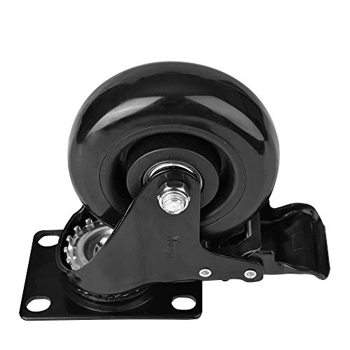 4" Swivel Rubber Caster Wheels with Safety Dual Locking - color: 4" casters