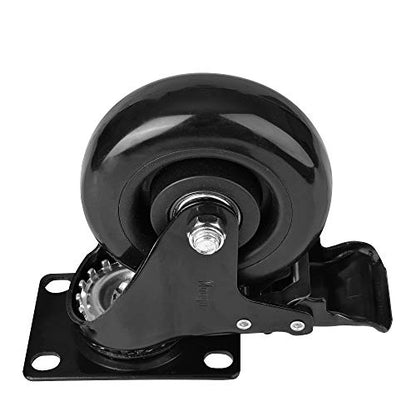 4" Swivel Rubber Caster Wheels with Safety Dual Locking - color: 4" casters