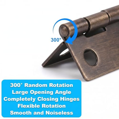 50-Pack 18 x 15mm Bronze Mini Hinges, 200 Screws for Jewelry Boxes - color: Bronze