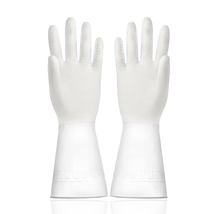 [3 Pairs] Premium Dishwashing Cleaning Gloves - Rubber Kitchen Gloves, Household Cleaning, Gardening, Hand Protection - size: Medium