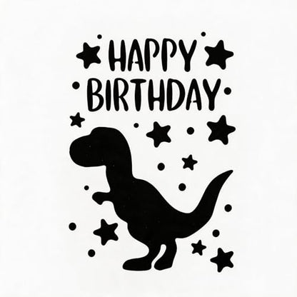 TIAMECH A4 Reusable Happy Birthday Dinosaur Stencil for Painting - Star T-Rex Layering Template, DIY Wall Art, Wood Furniture, Scrapbook & Crafts (8.3x11.7inch) - color: Happy Birthday Dinosaur