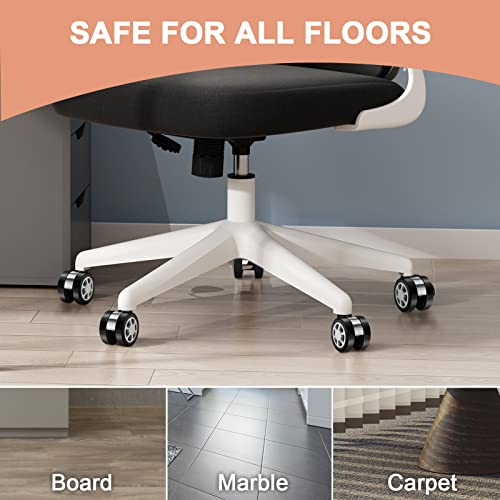 Office Chair Caster Wheels Replacement - Fit Most Brands, Caster Desk Chair Wheels (5 Set) - style: Silver
