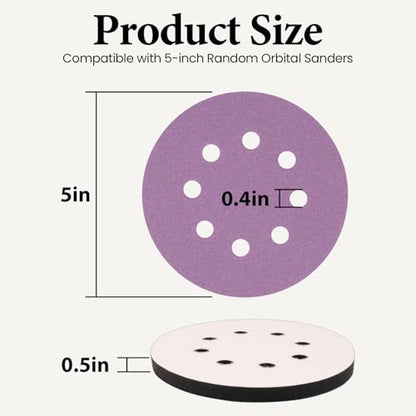 5 Inch 8 Hole Orbital Sander Foam Pads and Sanding Discs Hook and Loop - color: 4PC Pads & 20PC Sanding Discs