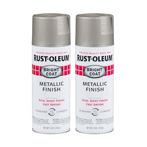 Rust-Oleum Stops Rust Bright Coat Metallic Spray Paint, Aluminum - color: Aluminum, size: 11 Ounce (Pack of 2)