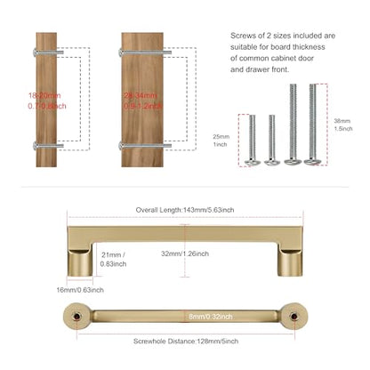 AVICCI 10 Pack Cabinet Pulls 10 Pack 5"/128mm Champagne Bronze Kitchen Cabinet Handles Modern Pulls for Dresser Drawers,Cabinet Hardware Cabinet pulls - color: Champagne Bronze, size: 5"(128mm)Hole Center-10Pcs