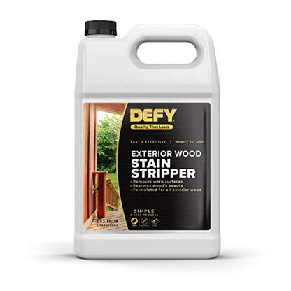 DEFY Exterior Wood Stain Stripper - Removes Deck & Fence Stain, Stain Stripper for Wood - 1 Gallon
