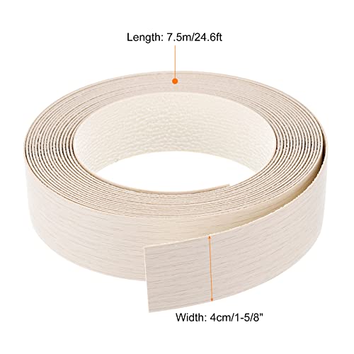 uxcell Edge Banding, 1-5/8 inch x 24.6ft Pre-Glued Wood Veneer Edging Iron-on Flexible Edge Banding for Cabinet Repair Furniture Restoration, Oak - size: 1-5/8 Inch x 24.6ft