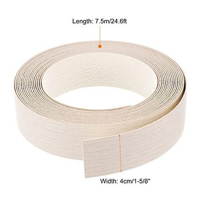 uxcell Edge Banding, 1-5/8 inch x 24.6ft Pre-Glued Wood Veneer Edging Iron-on Flexible Edge Banding for Cabinet Repair Furniture Restoration, Oak - size: 1-5/8 Inch x 24.6ft