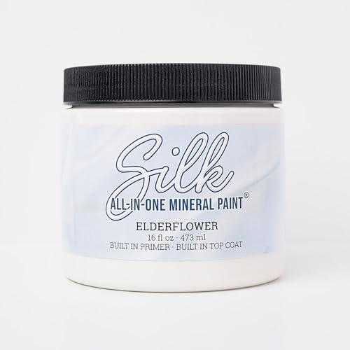 Dixie Belle Silk All-In-One Mineral Paint - Elderflower (4oz) - color: Elderflower, size: 4 Fl Oz (Pack of 1)