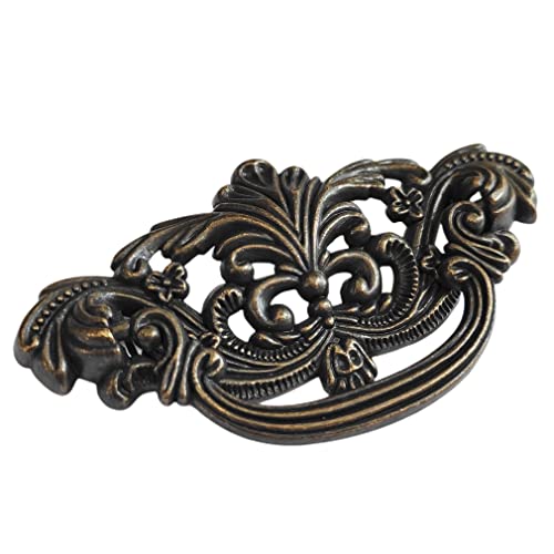 4-Pack 3" C-C Vintage Style Bail Dark Antique Bronze Drawer Pull Cabinet Handle Dresser Pulls Kitchen Hardware 76 mm Centers (4)