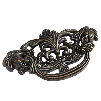 4-Pack 3" C-C Vintage Style Bail Dark Antique Bronze Drawer Pull Cabinet Handle Dresser Pulls Kitchen Hardware 76 mm Centers (4)
