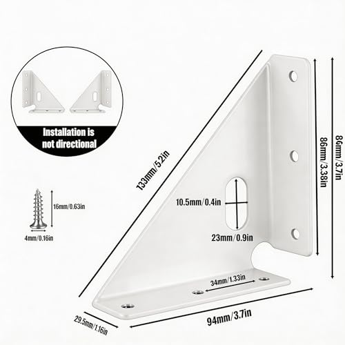 12 Pcs Heavy Duty Gusset Joints, Trapezi Corner Code (White) - color: 12 Pcs Gusset Joints (White)
